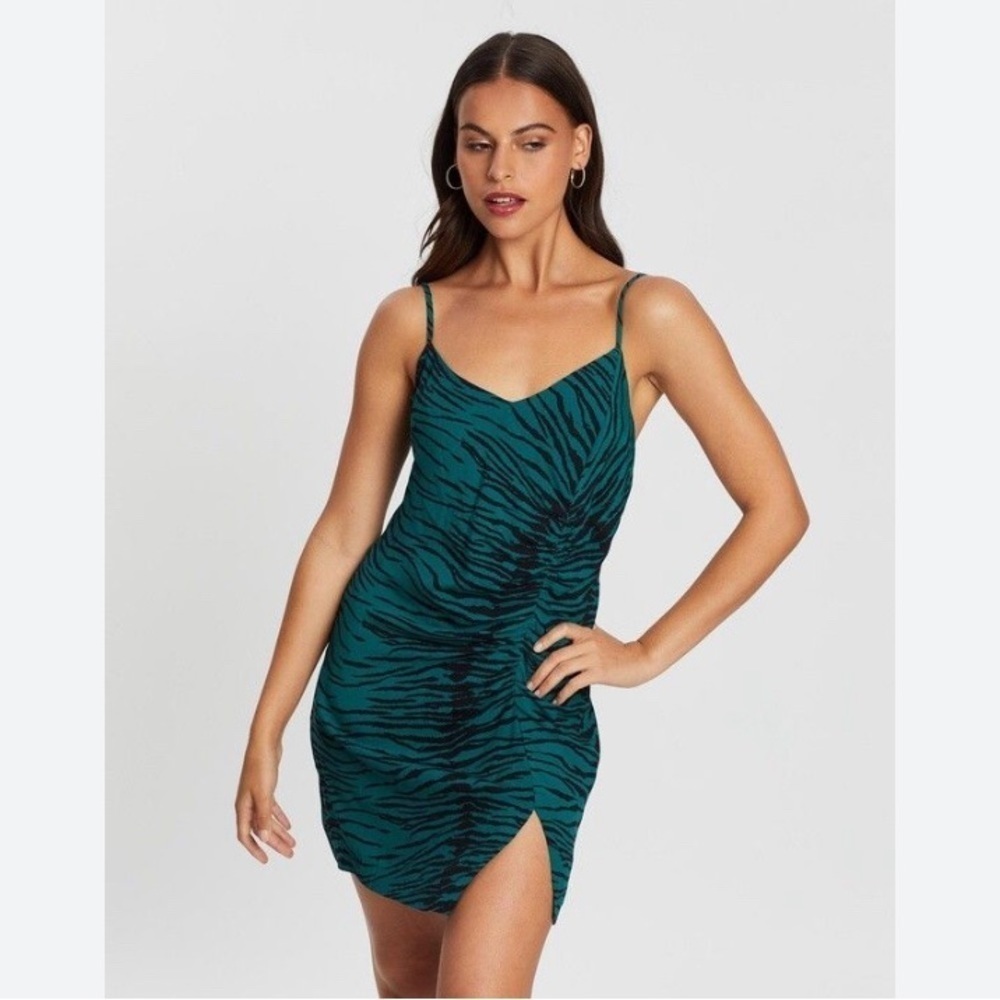 Capulet jade tiger stripe mini dress size large